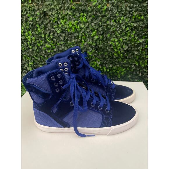 Supra Royal Blue Velvet Skytop H high tops woman’s size 6 - Picture 4 of 9